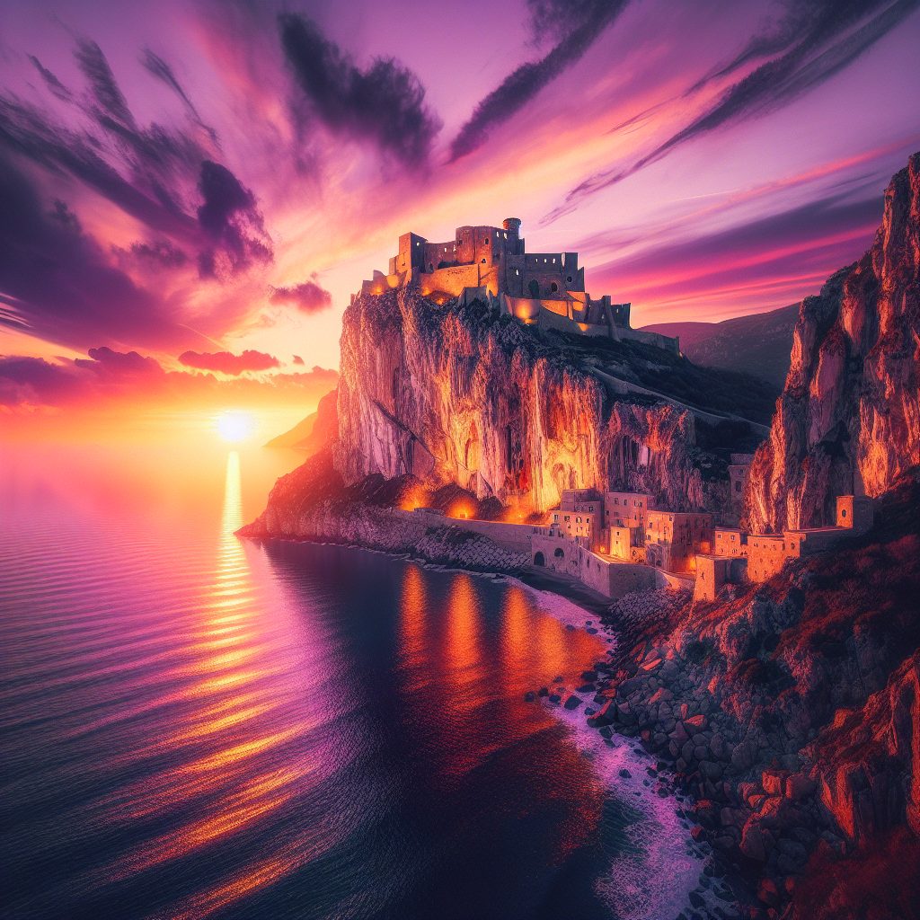 Castelsardo castle sunset views