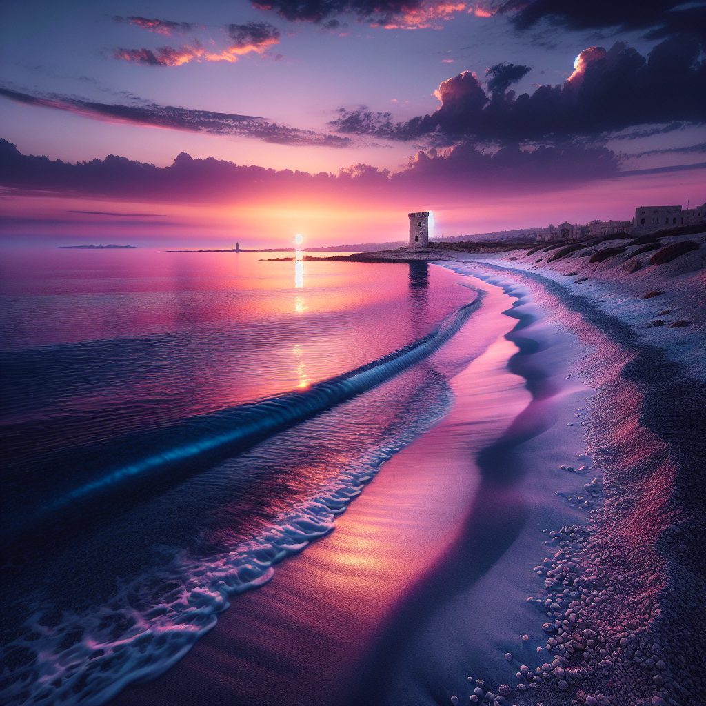 La Pelosa Beach sunset