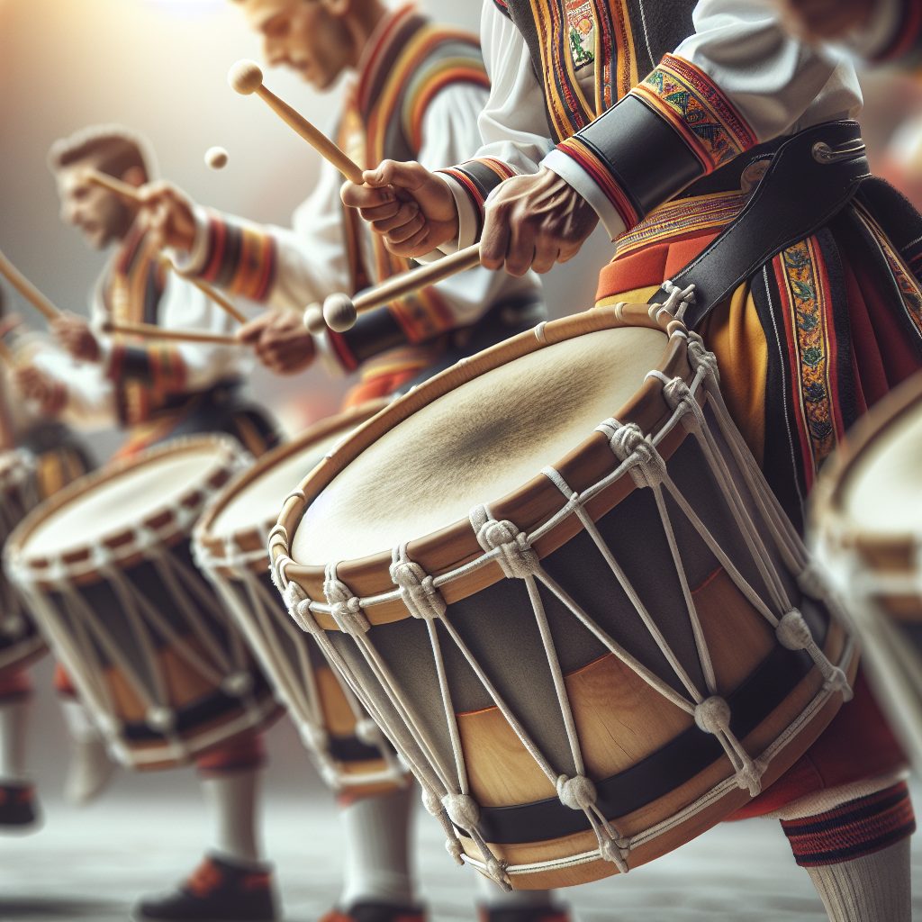 Sardinian tamburinos drumming