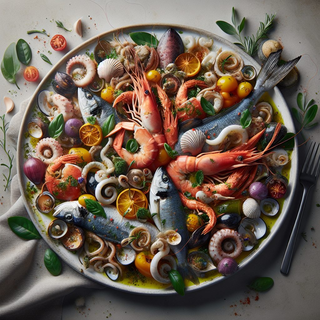 Seafood in traditional Sardinian dishes
